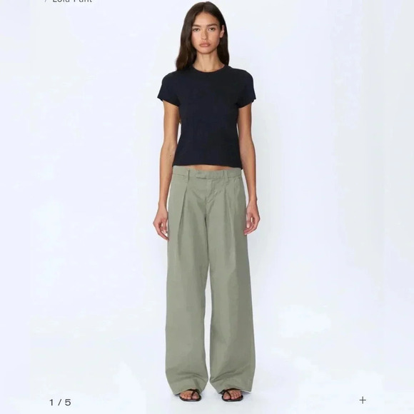 NWOT SLVRLAKE Lola Chino Pants Smokey Aloe Women’s Size 26 - Picture 1 of 9